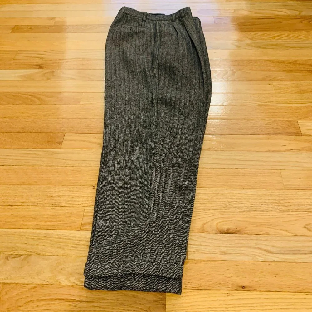 Designer JUN Men's Herringbone Wool Suit Size Medium - Picture 10 of 16